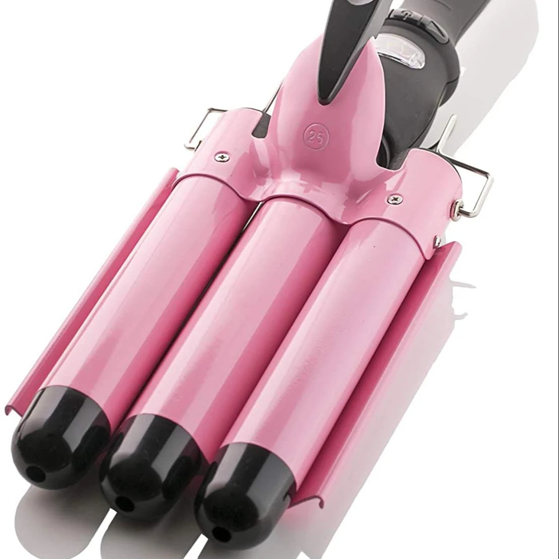 Numerical Display Ceramics Pink Reusable Electric Automatic Curling Hair Curler