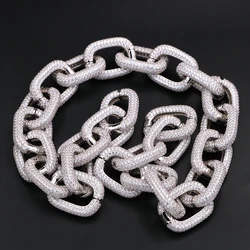 Heavy Duty Iced Out Cuban Link Chain Full Diamond Link Bracelet Chain Necklace 2 in 1