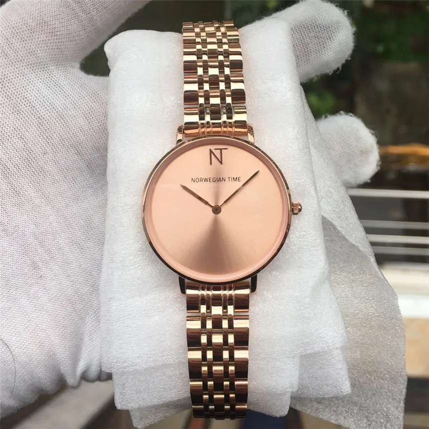 Bling Bling Ultra Thin 32mm Ladies Rose Gold Custom Private Label Wrist Watch Women OEM