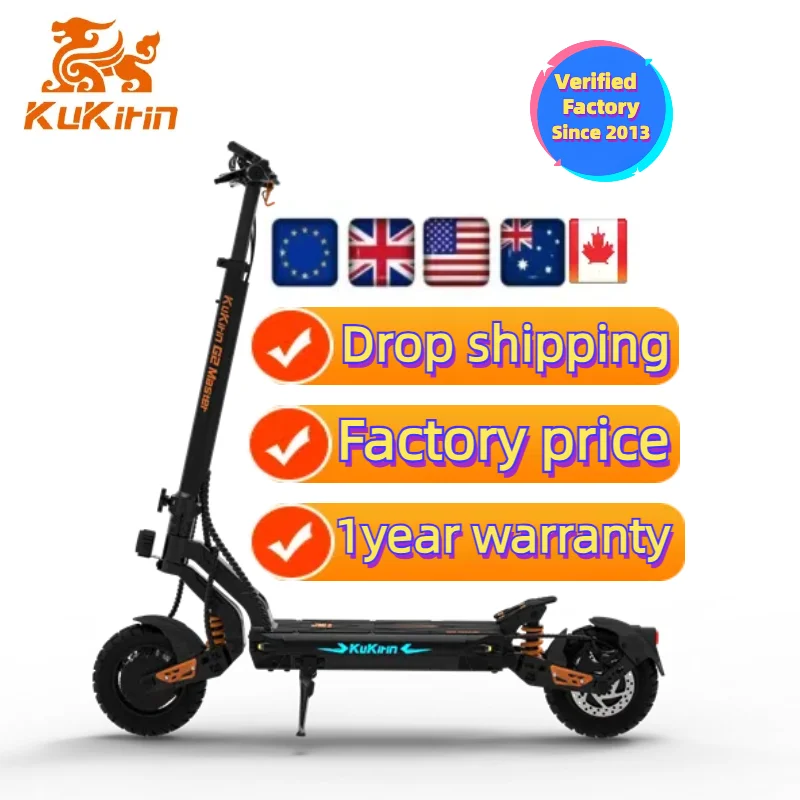 Europe Warehouse Powerful Kukirin G2 MASTER Off Road 52V 20 8Ah 2000W Adult Dual Motor Electric Scooter