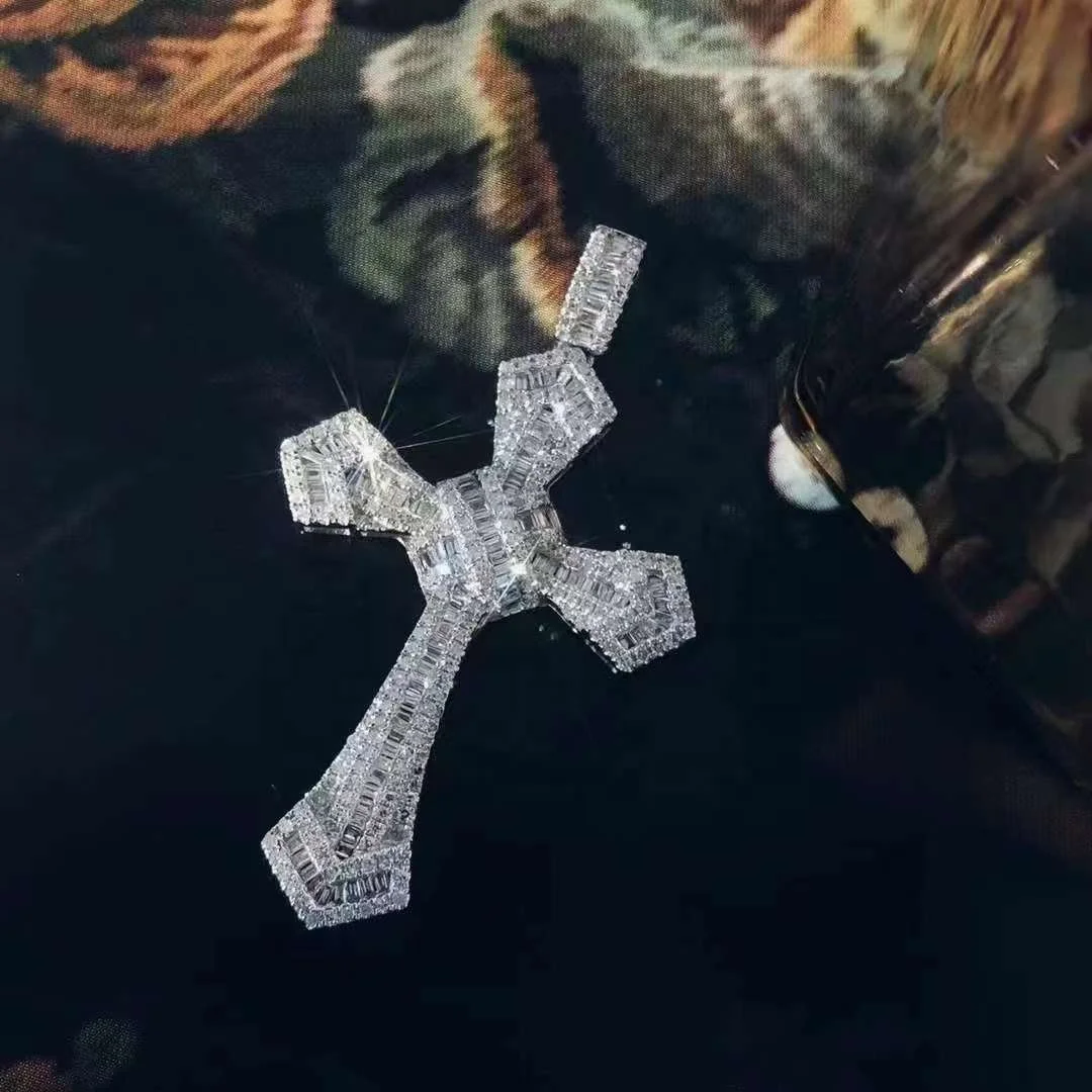 Xinfly HipHop Luxury Custom large Cross 18K Gold Iced Out Diamond Men Pendant for jewelry making