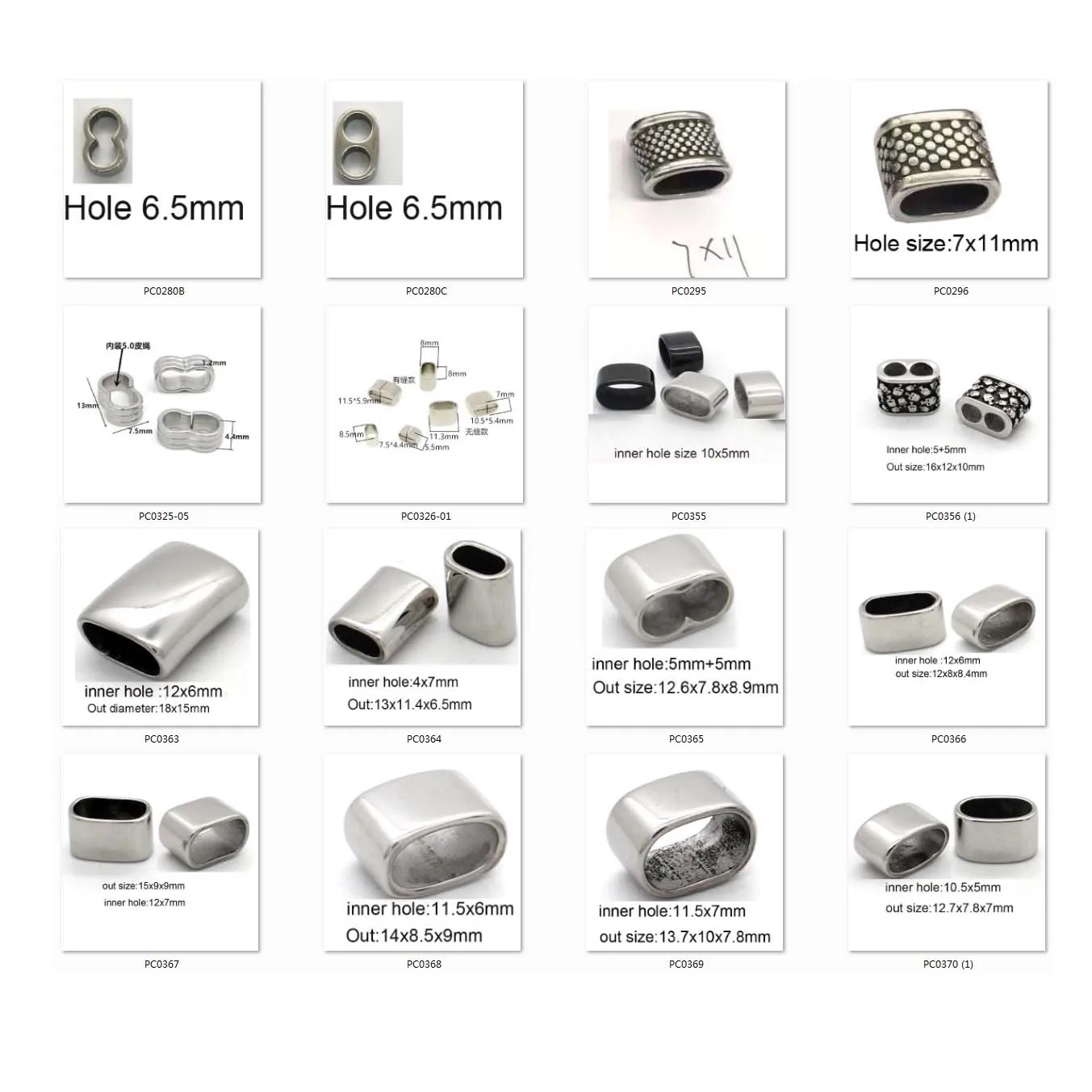 Yudan 316 Stainless Steel Bracelet Charms Spacer Beads  For Jewelry Making