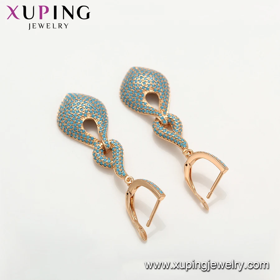 65624 Xuping new fashion jewelry set 18k gold Turquoise jewelry pendant and earring set