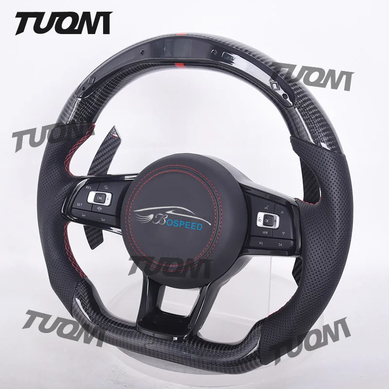 Suede Forged For Volkswagen VW Golf Golf 7 5 6 8 R GTI MK7 MK5 MK6 MK2 Passat B6 GTD Variant Carbon Fiber LED Steering Wheel