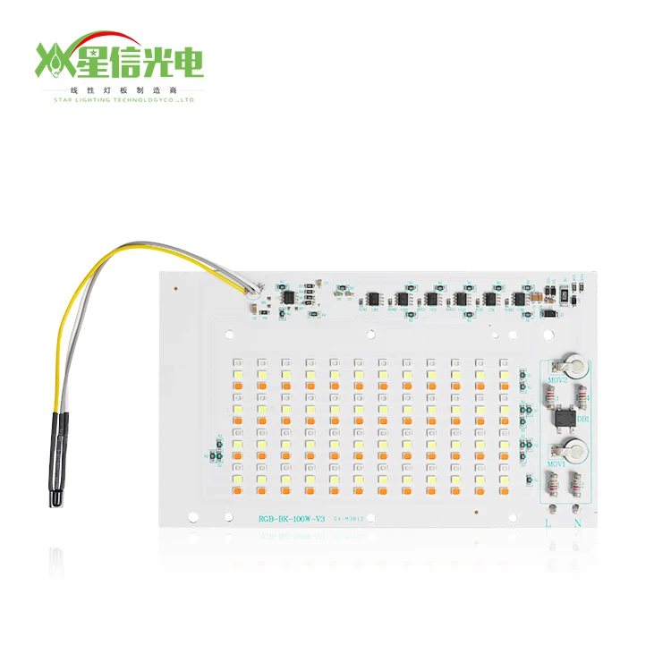 Factory Direct AC230V Dimmable RGBW Flood Light LED Module 30w 50w 100w with Remote Control Switch DOB pcba LED Module Lighting