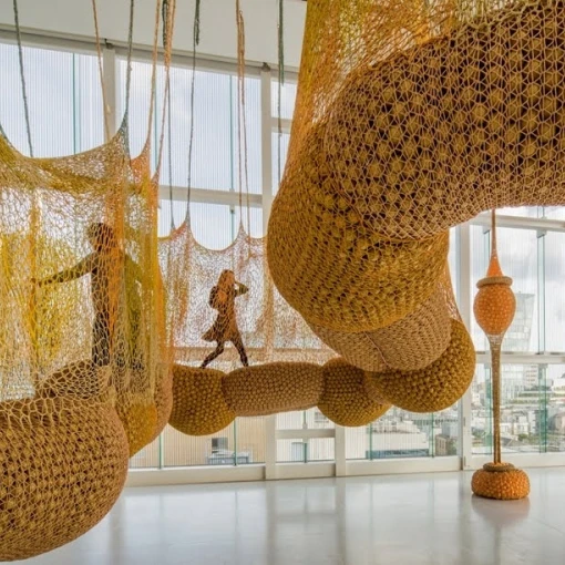 
rainbow rope net paly tunnel climbing nets indoor play ground for kids 