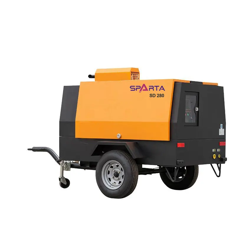 Diesel portable air compressor 176KW 8bar 850cfm mining for digging