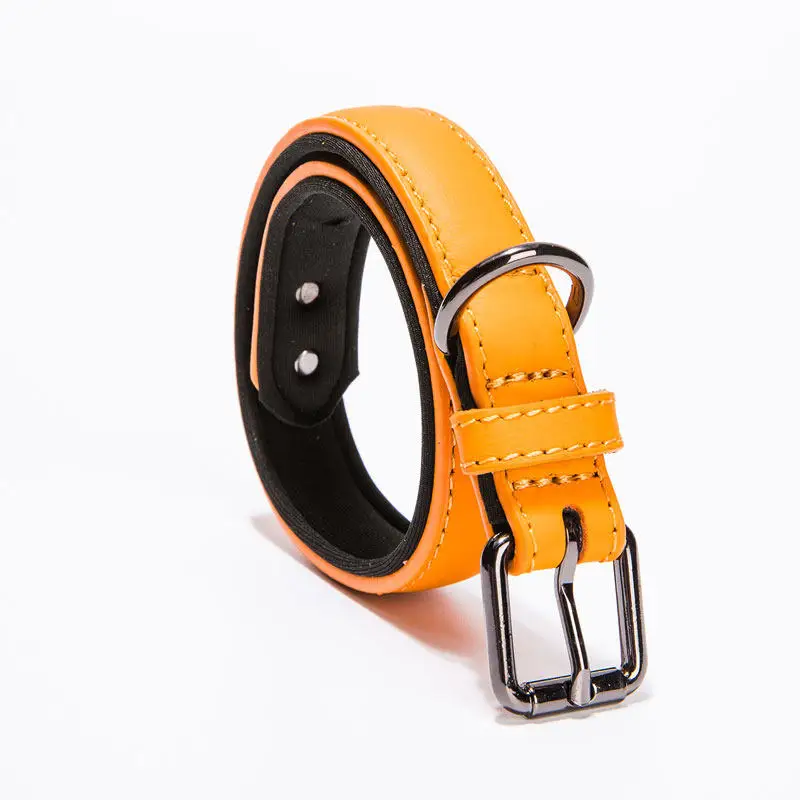 Custom Personalised Leather Dog Collar Durable Neoprene Padded Waterproof Dog Leading Collars for Large Medium Small Size