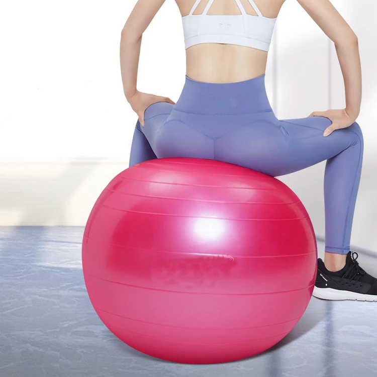 PVC Colorful Gym Yoga Ball Manufacturer 55cm 65cm 75cm High Quality Round Accept OEM CN;ANH Smooth/frosted Tcb-pvcyogaball Tehco
