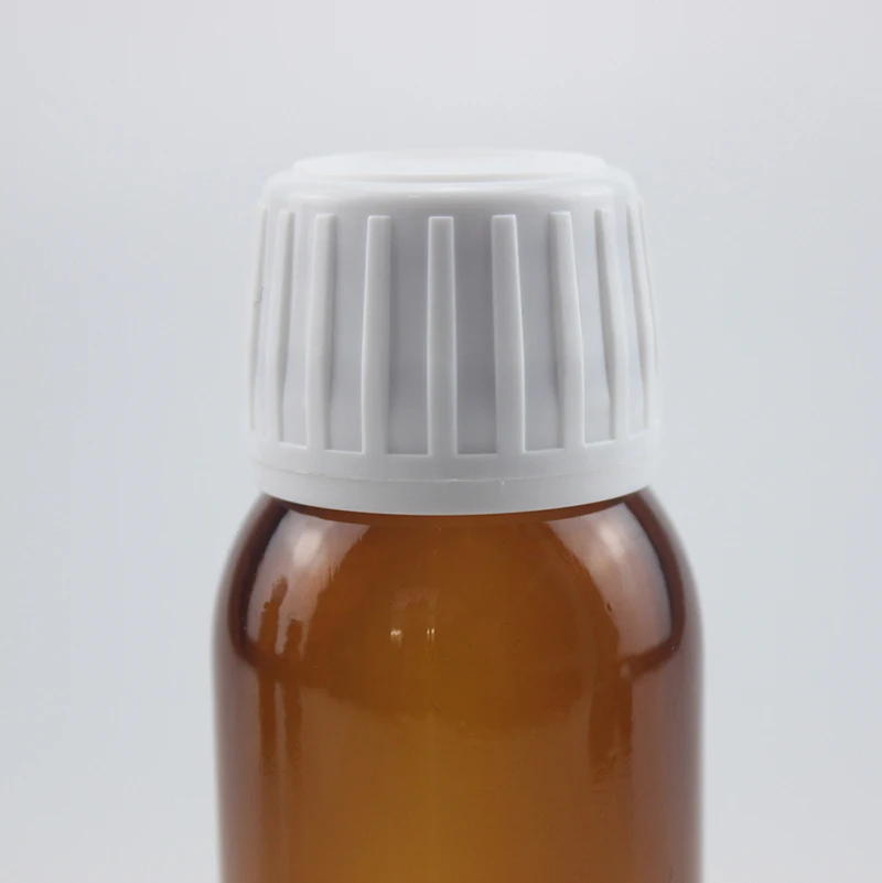 White DIN 28mm plastic Tamper Evident caps PP screw cap for amber pharmaceutical bottles
