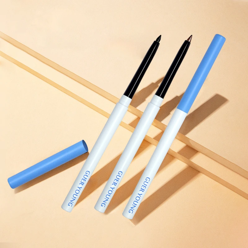 Private Label High Quality Vegan Eyes Eyeliner With Flat Top Brush Soft Smooth Waterproof Long Lasting Gel Eyeliner Cream