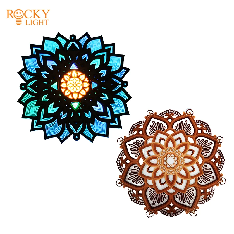 Mandala atmosphere night light / Mandala Yoga Room Night Light Mandala yoga Room night Light