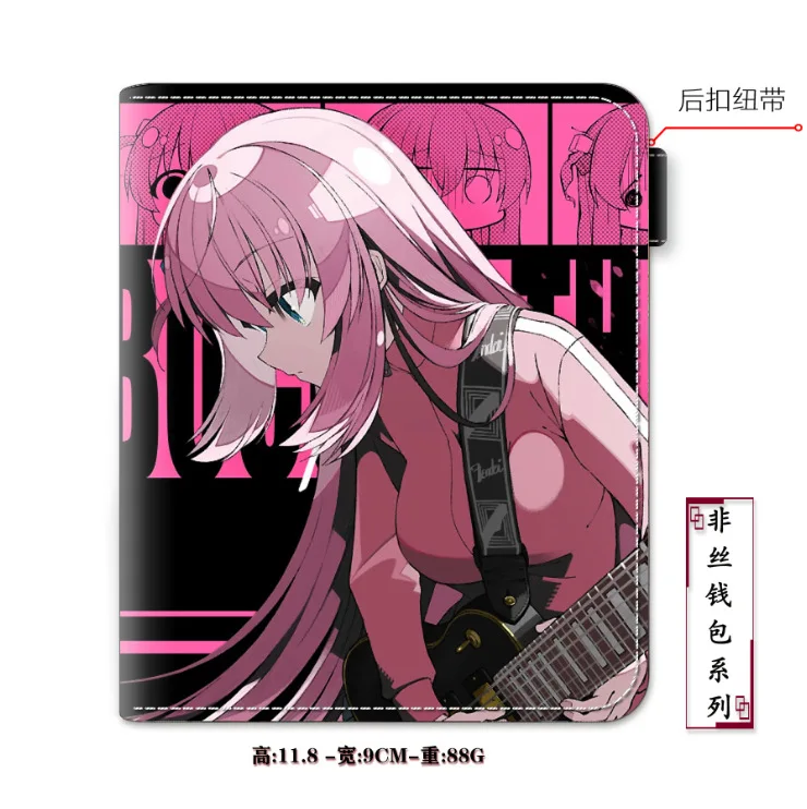 6 Designs Cartoon Bocchi The Rock Anime Wallet Beauty Girl will Rock You PU Leather Short Wallet Kawaii Card Holder Coin Purse