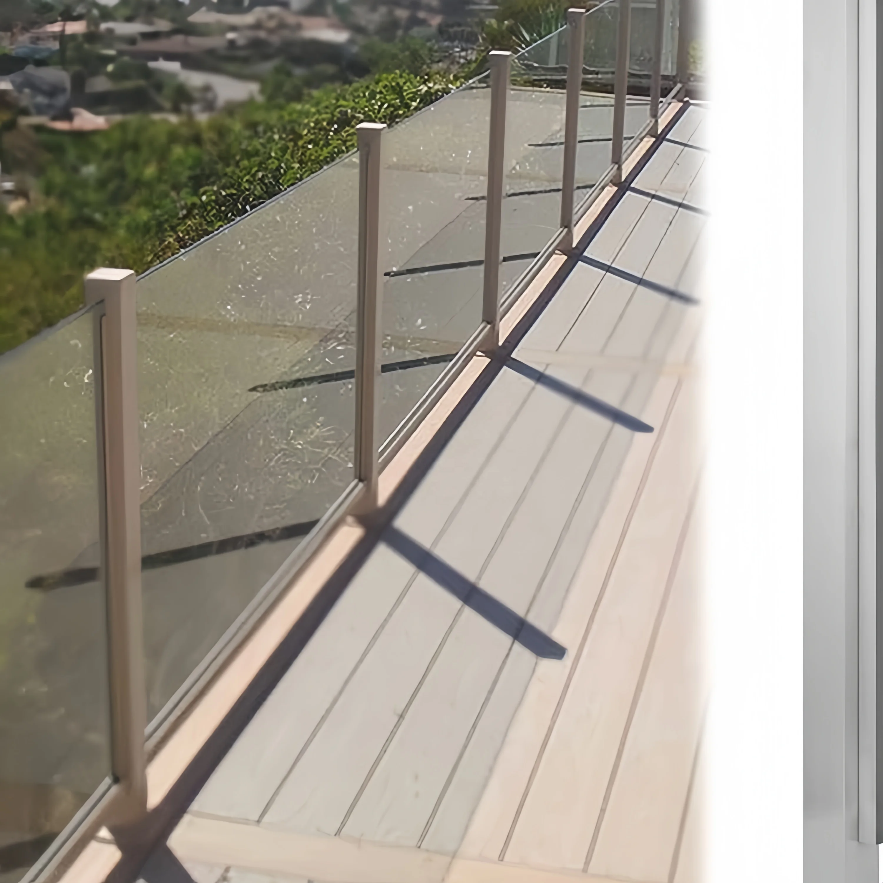 Customized American Tempered Glass Railing For Interior Stair Aluminium Channel Glass Railing Balustrade Stairs Fence for sale