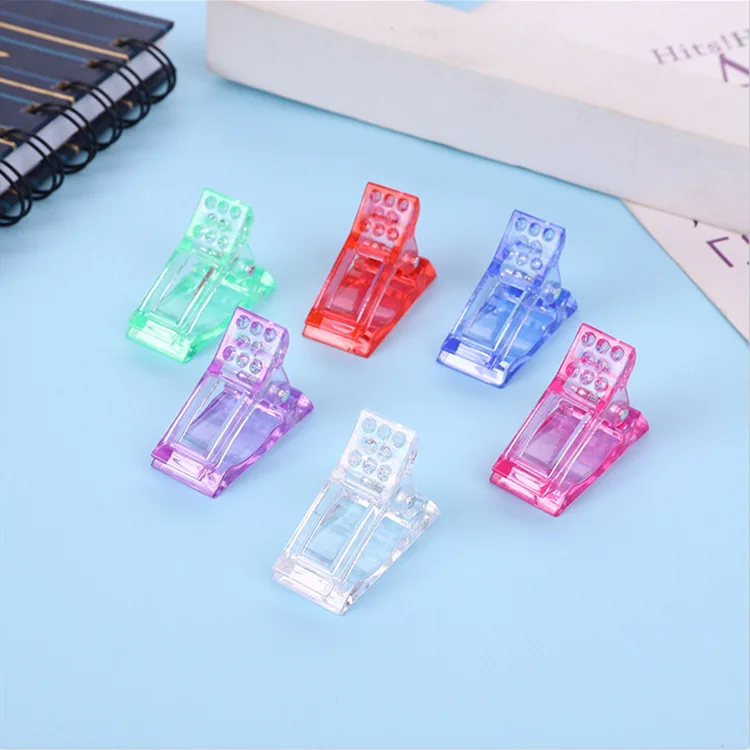 6 Colors Clear Dual Forms Extension Nail Tips Clip Full Cover Acrylic Mold With Scale False Clamp Card Clip For Long Nail Tools