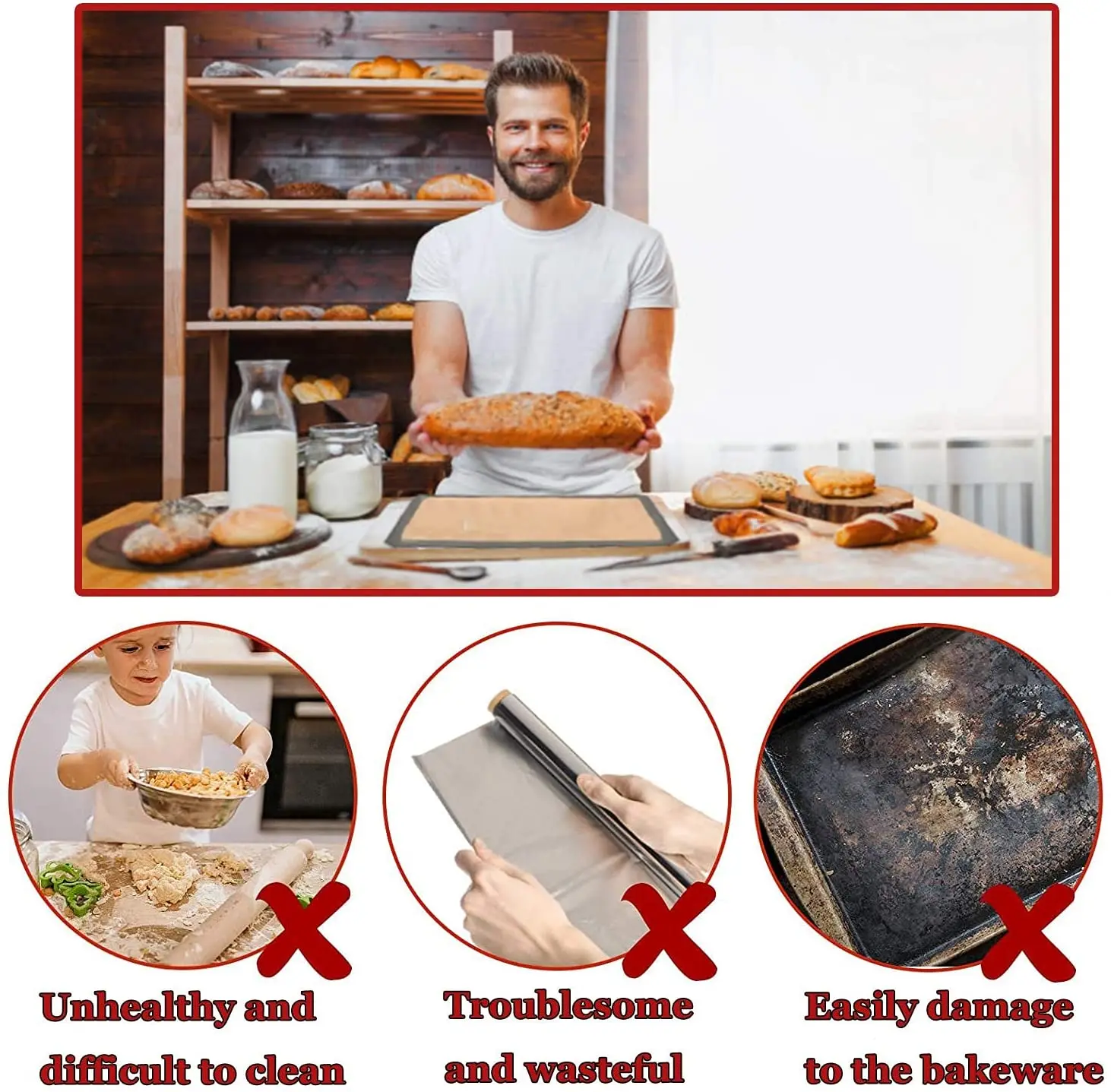 Customized resistant silicone mat pan nonstick silicone baking mats non-slip silicone baking mat food