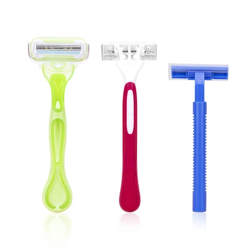 Hot Selling Women Colorful Hair Face Handle 3 Blade Sharp Safety Shaving Razor
