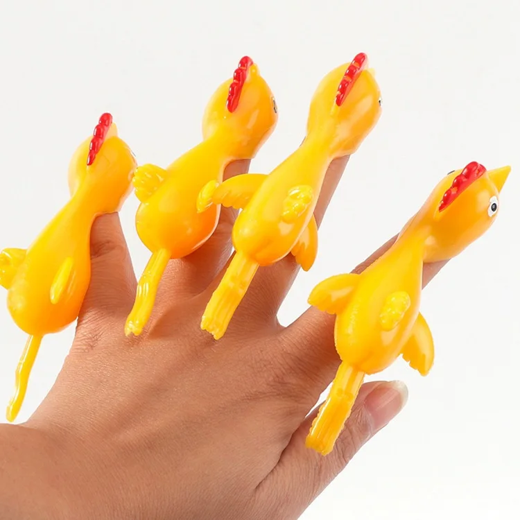 Slingshot Rubber Chicken Funny Flick Chicken Flying Chicken Flingers Stretchy Toys Easter Chicks Party Activity for Children