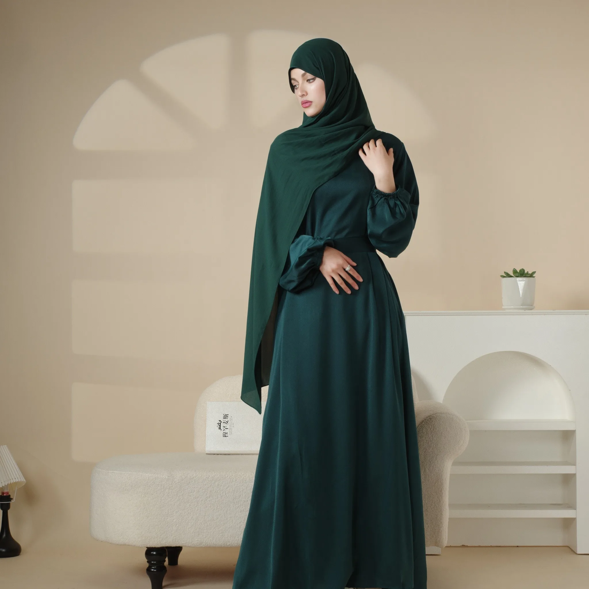 Ramadan Elegant Maxi Dress Burqas for Women Modest Solid Loose Fit Simple yet Stylish Long Sleeve Dress for Muslim Women abaya