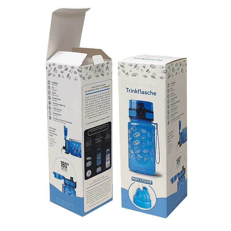 Customize Logo Printing Glass Thermos Cups Paper Packing Box Teacup Packaging Paper Tuck Box For Wholesale