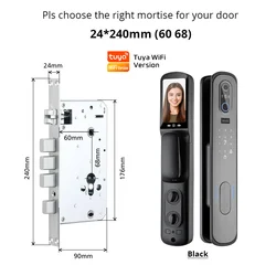 Eseye Smart Home Automatic 3D Face Recognition Tuya Wifi Fingerprint Smart Door Lock Cerradura de puerta inteligente