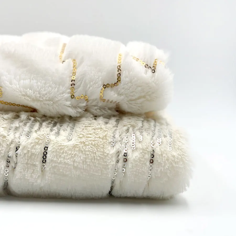 Готовая к отправке ткань для одежды 100% PV супер мягкие Блестки из кроличьего меха искусственный плюш ткань из искусственного меха