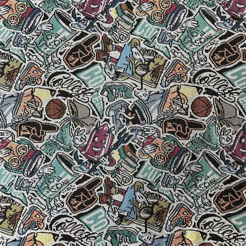 Yarn-dyed jacquard fabric Europe and the United States cartoon style clothing fabric dress jacquard cloth