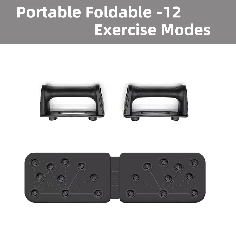 Sit Up Push Ups Foldable Push Up Board Folding Push Up Support With Bands Multifunctional Fitness Board Fitness Equipment