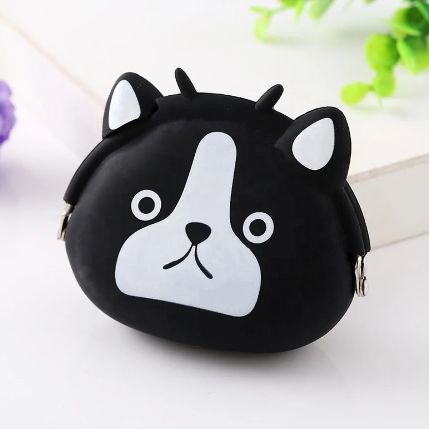 2024 Wholesale Cute Mini Silicone Earphone Bags Buckle Cartoon Coin Purse Small Clutches Animals Mini Portable Change Wallets
