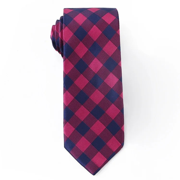 Мужской классический деловой галстук из микрофибры тканые жаккардовые Синие Клетчатые галстуки с подарочной