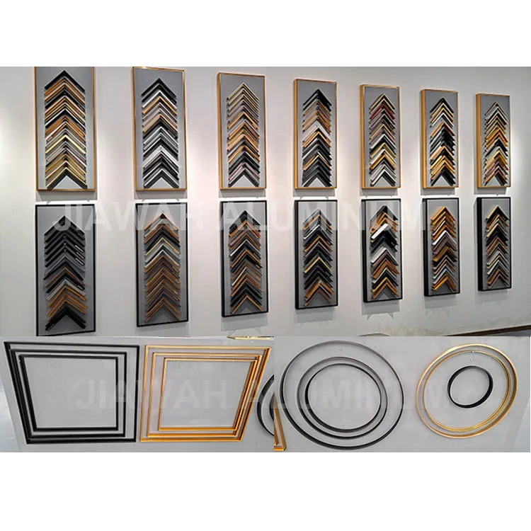 Rose gold black brushing anodized aluminium frame mirror , aluminum frame for mirror , living room mirror frame aluminum profile
