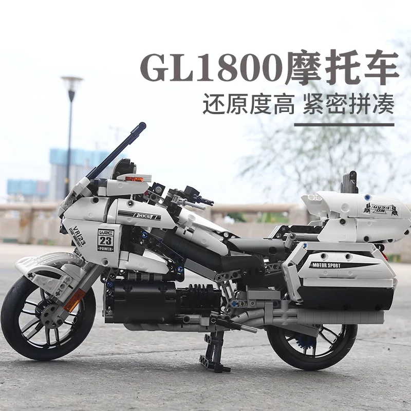 Mould King 23001 DIY Toy Technic Motorcycle Model Building Block 1:12 Motorcycle Building Blocks Bricks Toy For Boy