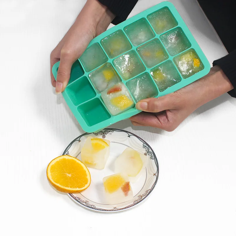 Eco-Friendly Big Kitchen Ice Cube Molds Letter Custom 15 Silicone Ice Cube Tray
