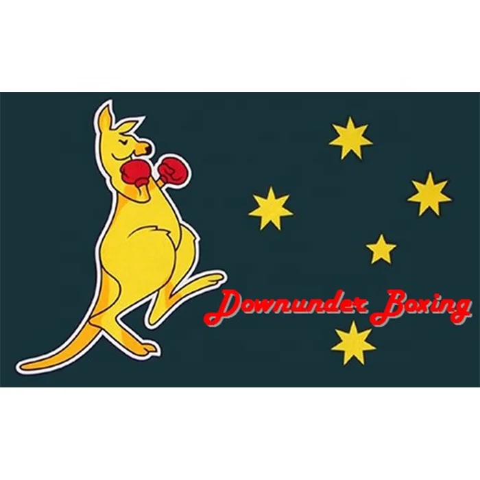 wholesale Custom Design 100% 3x 5ft Australian National Symbol Boxing Kangaroo Flag