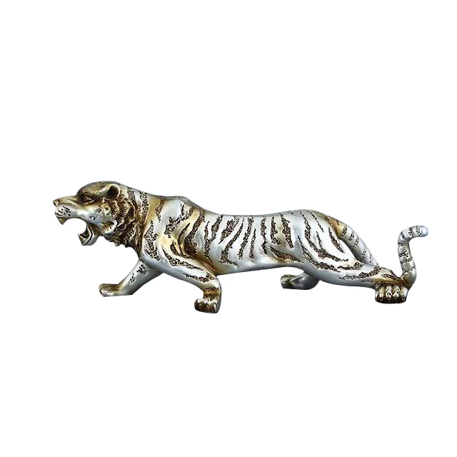 Factory Sale Life Size Aggressive Panther Animal Sculptures Art Resin Sculptures For Home Decorations