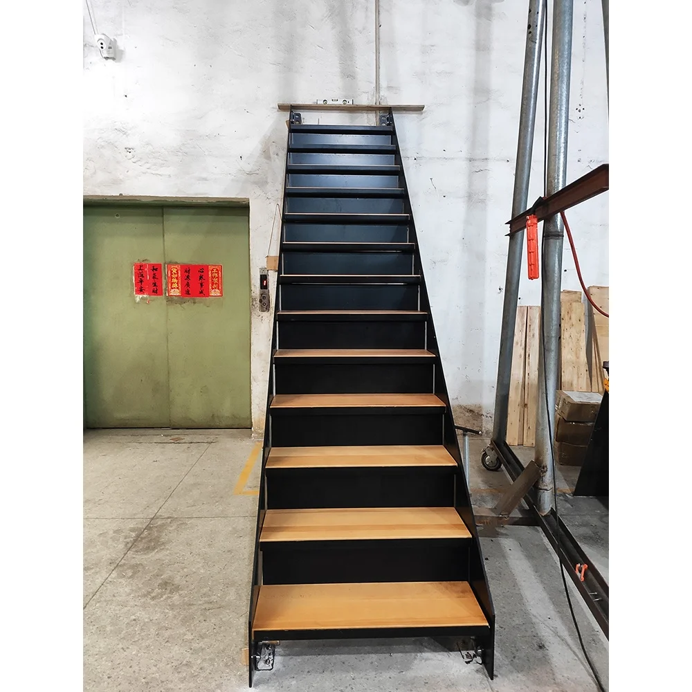 Австралийская Крытая металлическая лестница Stringer чердак промышленное изображение лестницы безопасность дома перила деревянный дизайн чехол