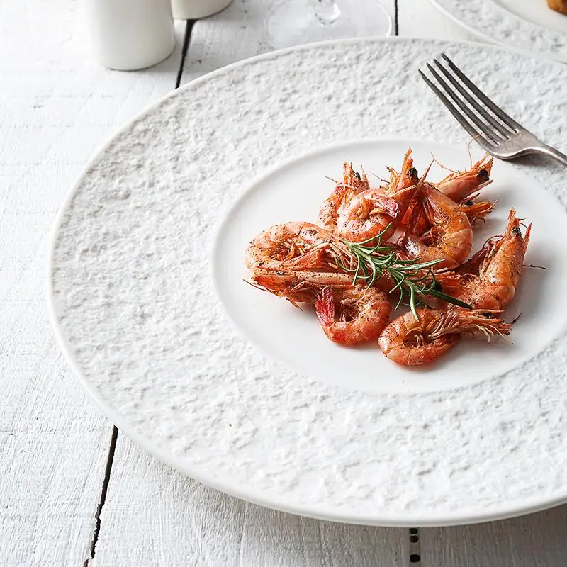 Nordic restaurant hotel Western steak plate Dessert Salad Steak Plate Ceramic Dinnerware Round Flat Plate