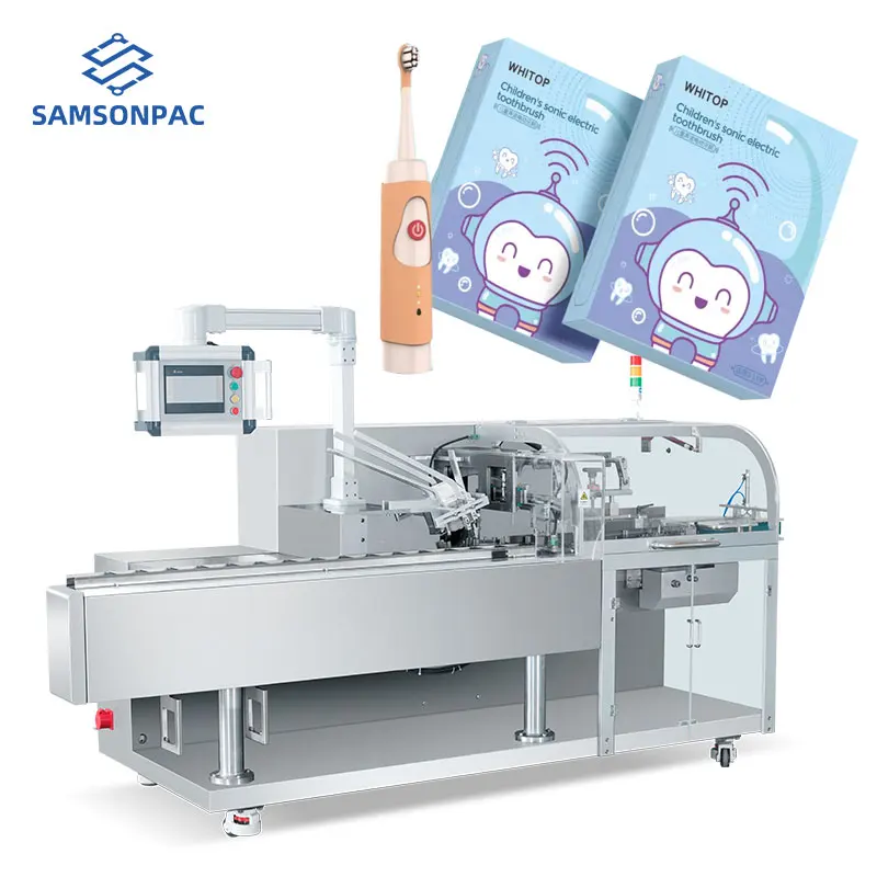 automatic corrugated cardboard carton boxes small vertical packing machine electric toothbrush carton packing machine