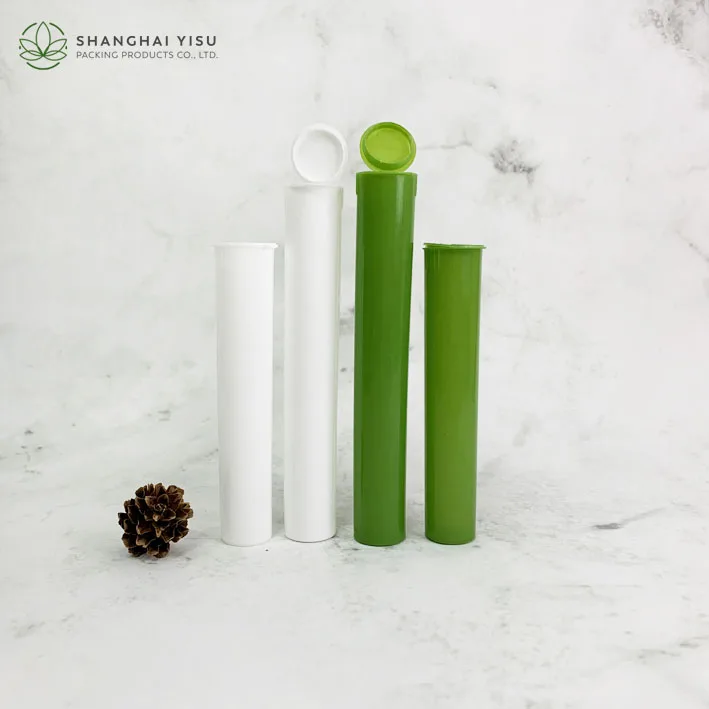 Custom 115mm 120mm Color Plastic Air-tight Tube Smell Proof Transparent Storage Pop Top Container Conical Roll Tubes With Lid