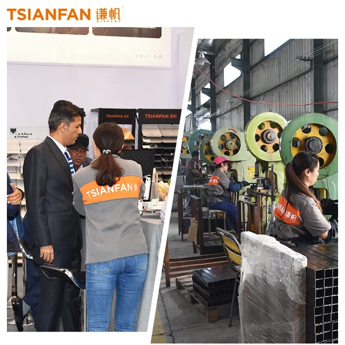 New style store mdf 2 tier liners brackets tile display stand natural stone sliding showroom marble slab quartz display shelf