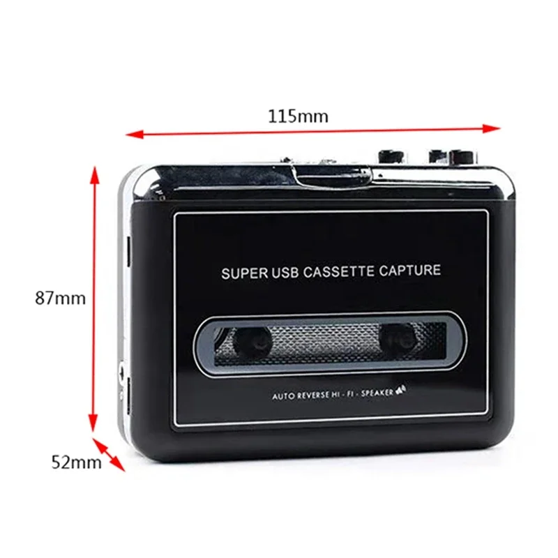 Cassette Player Walkman Cassette Player Portable Speaker Multiple Power Supply Methods Digitizes Cassette Music to MP3 Function