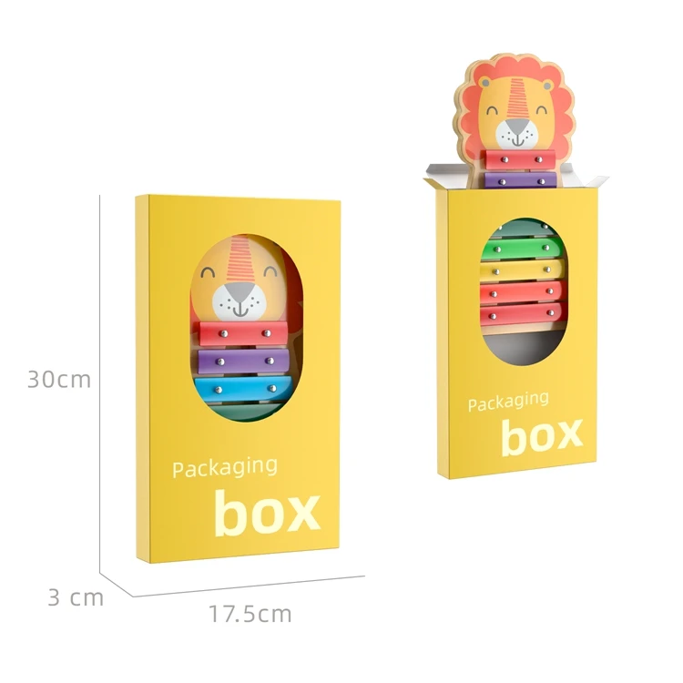 La Doyee lovely lion wooden 8 different colour keys xylophone musical toys for kids