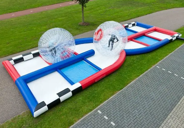 Alliance Double track zorb ball two lane inflatable interactive inflatable zorb tracking race track