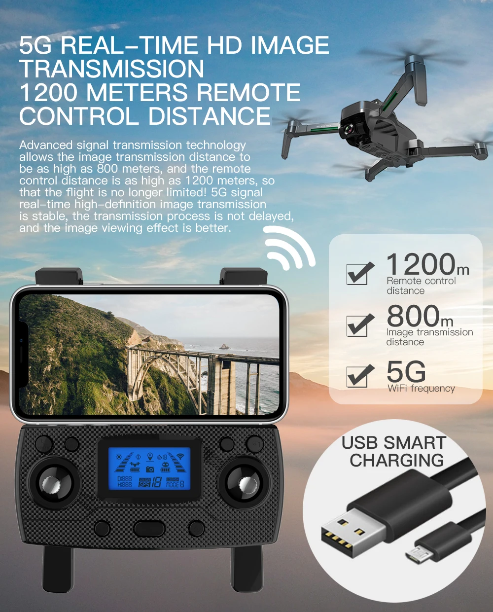 Квадрокоптер SG906 Pro 2 / MAX с GPS и камерой Wi-Fi FPV
