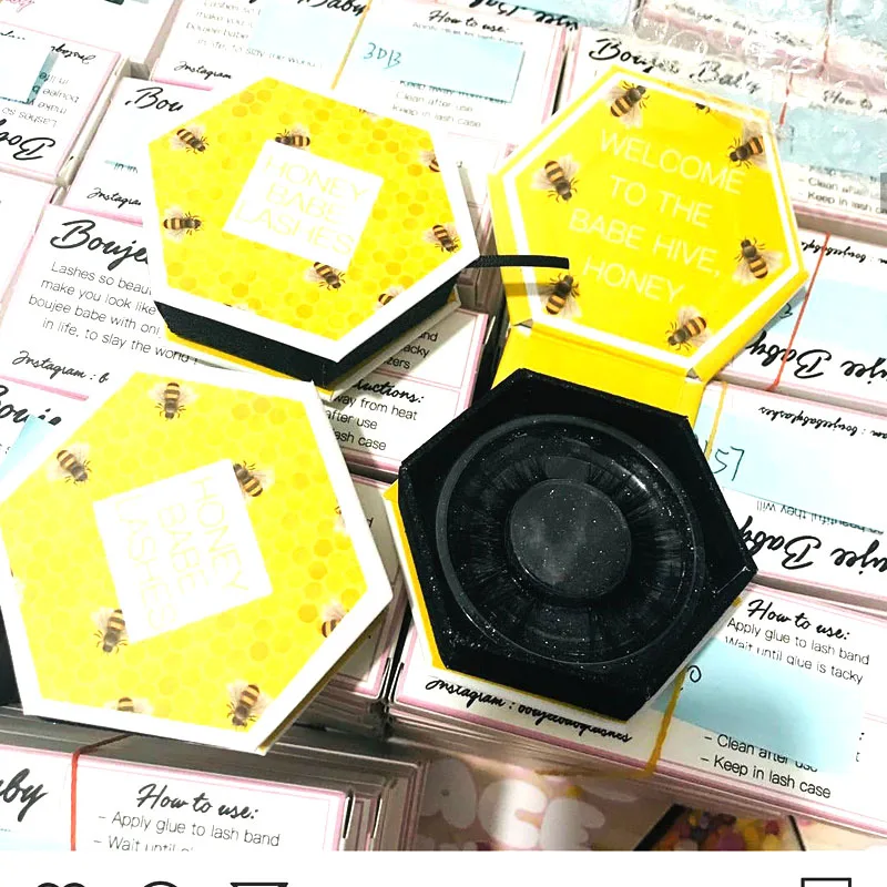 OEM lash packaging box custom shape color size logo hexagon eyelash box packaging