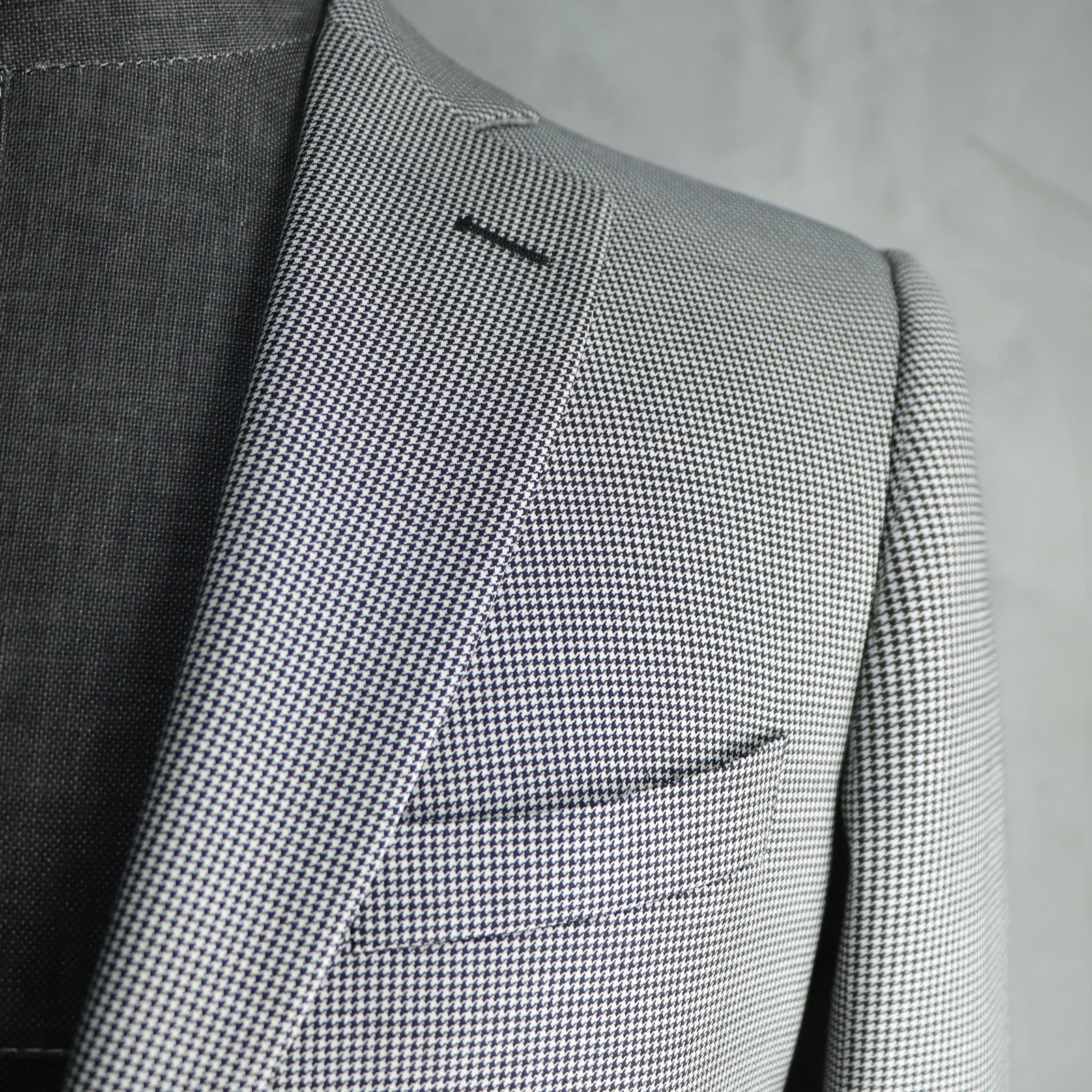 MTM Business Custom Suit For Men 100% Wool  Gray Houndstooth Bespoke Mens Suite Tailor Made  Formal Blazer 2 Piece Set