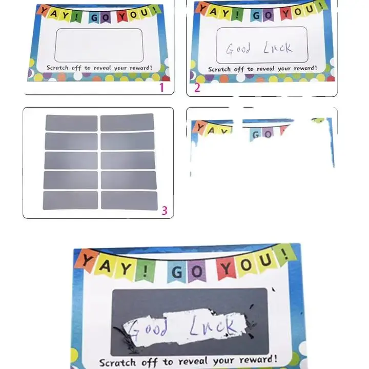 Custom Scratch Cards Free Sample Business Scratch Off Cards Lottery Tickets Win Cards Scratch Off to Reveal Your Reward