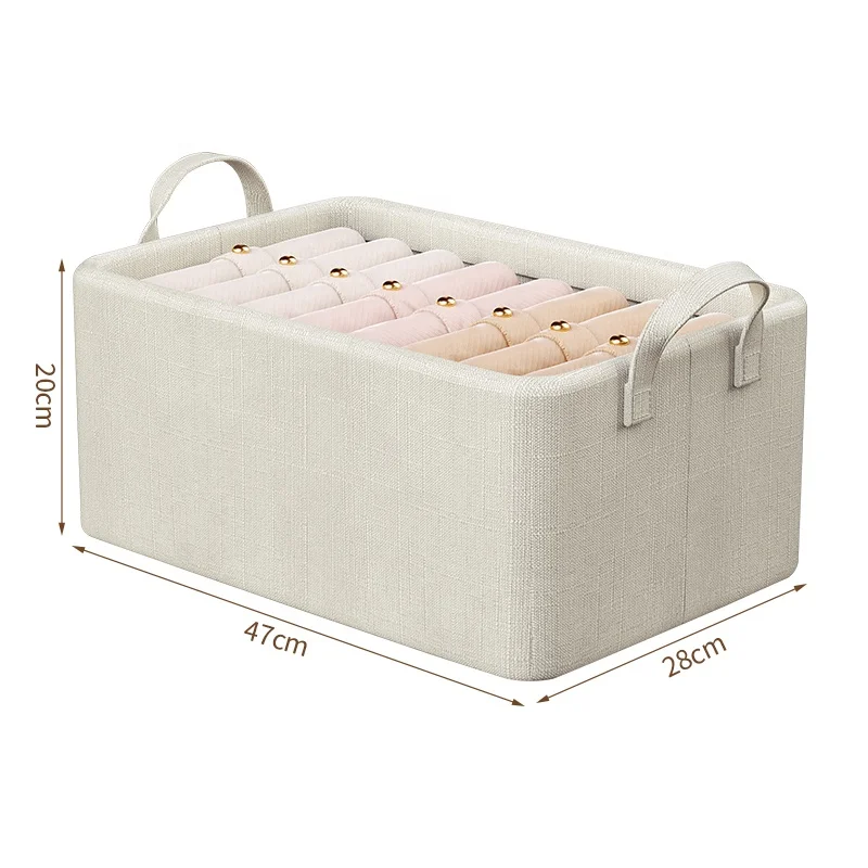 OEM logo Cotton Stackable Clothes Bin Organizer Kid Toy Storage Box for Wardrobe Laundry Basket Fabric Baskets & Bins