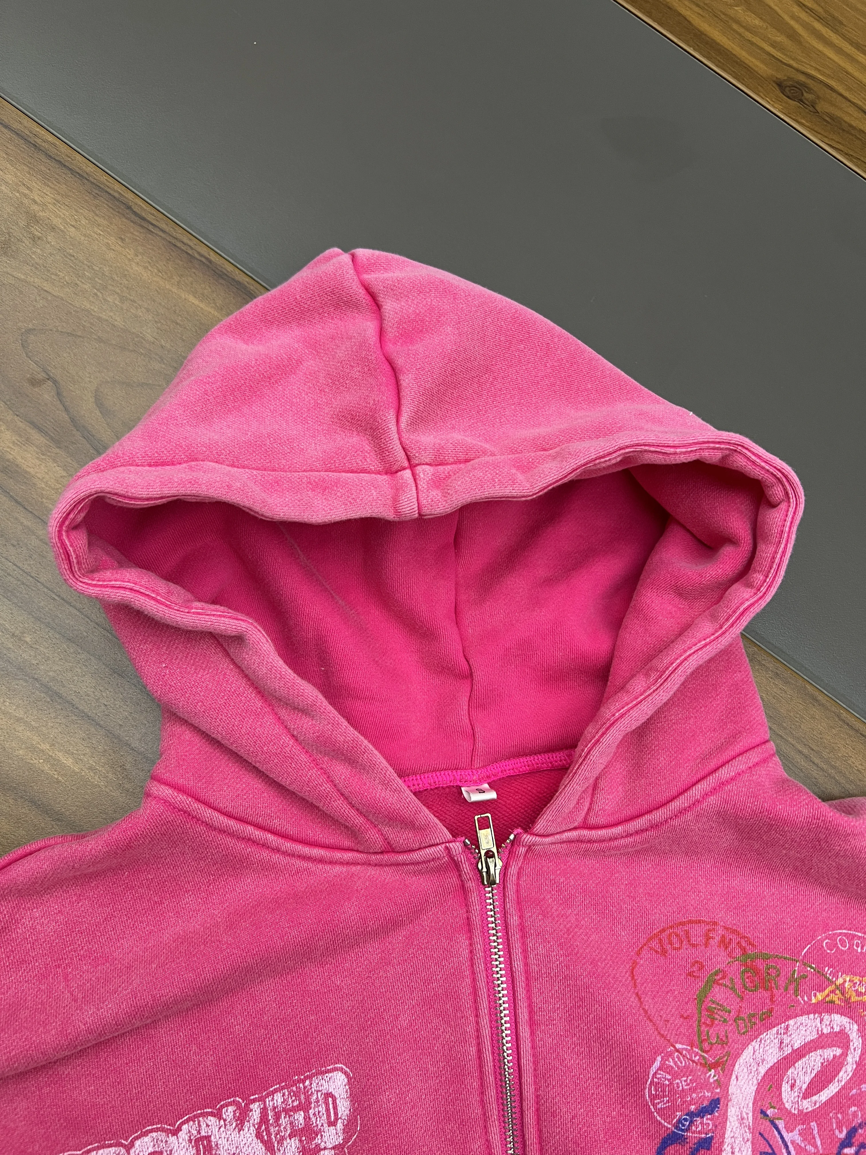 Customized Metal Zipper Hoodie Heavyweight hoodie Customized GSM  Cotton Customized Logo Acid Washing Hoodie