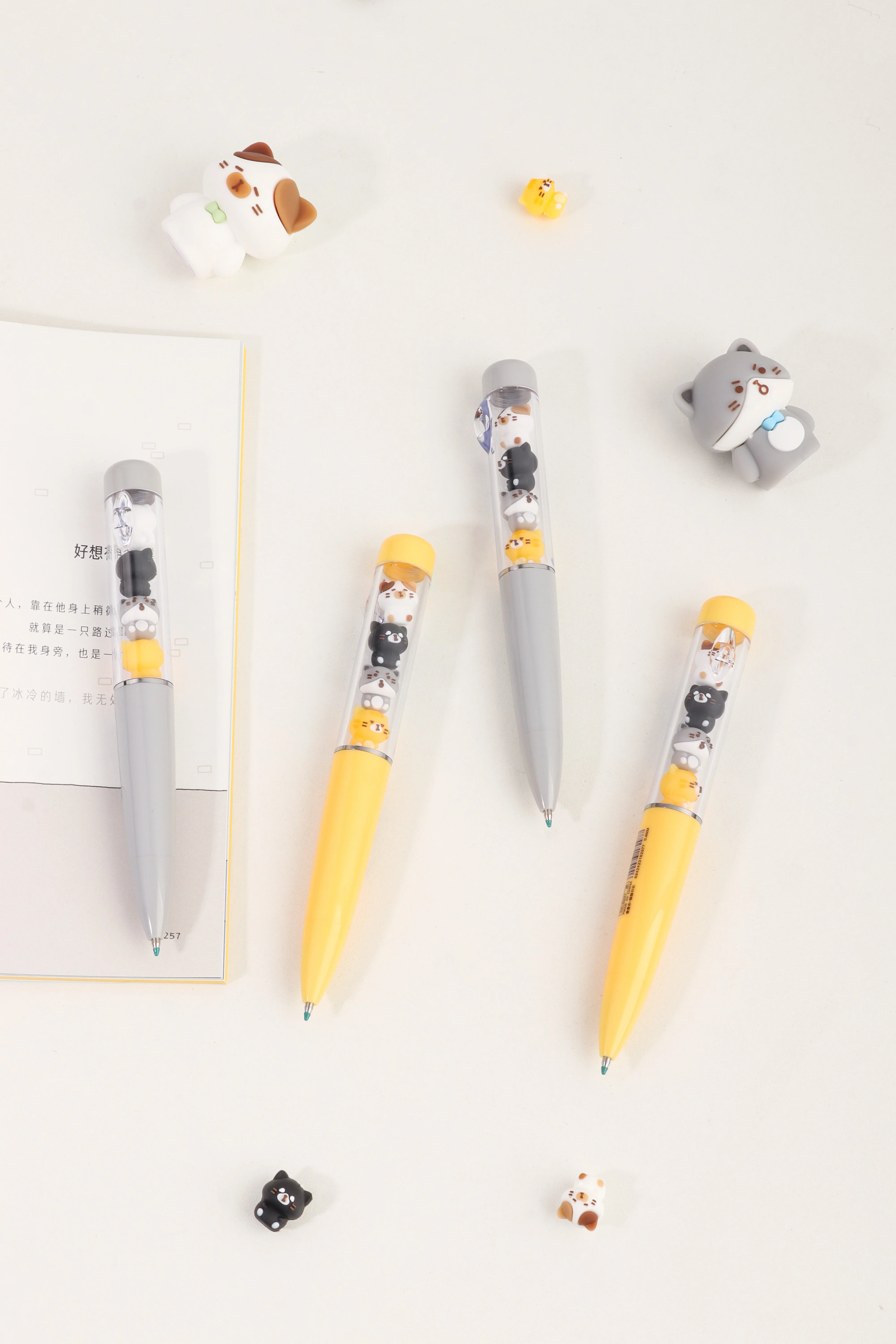 2024 New cat Creative Pressing Pen  Cartoon Signature Pen Student Stationery Simple Shape Gel Pen Black papeleria kawaii